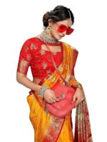 Sarees for Women Wear Cotton Silk Banarasi Sari Kanjivaram Soft 2024 Wedding Original Pure Kanchipuram Pattu Sadi with Blouse Piece (Barmasi) - Image 3